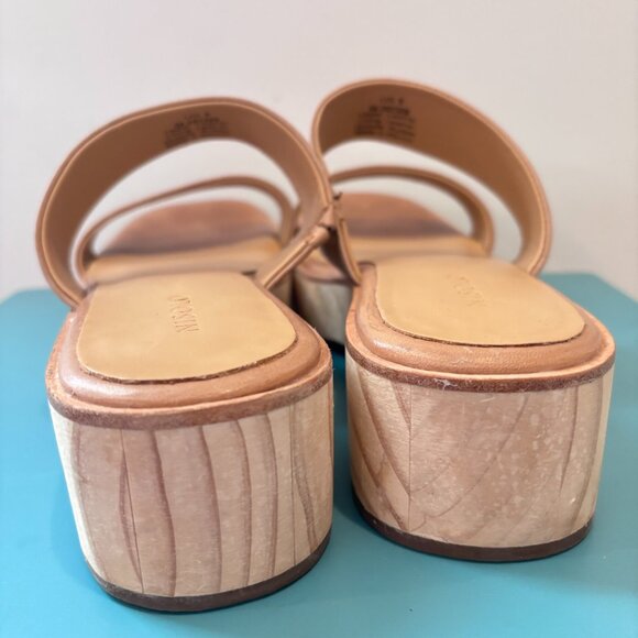 Nisolo Ellie All-Day Clog Slide Wooden Platform Neutral Leather Sandals Size 9 - Picture 4 of 16